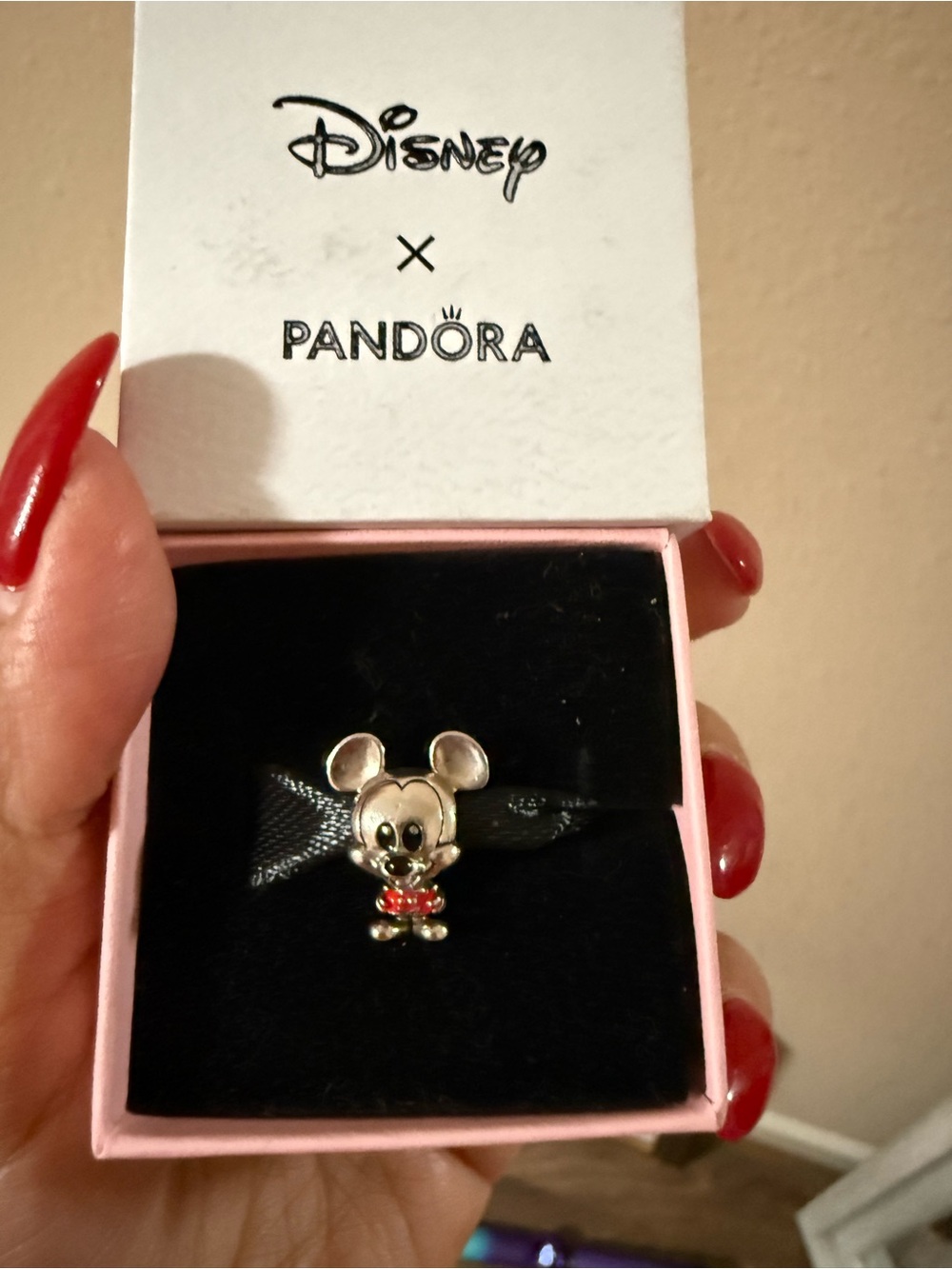 Pandora x Disney Silver Mickey Mouse Red
Shorts Charm - Authentic